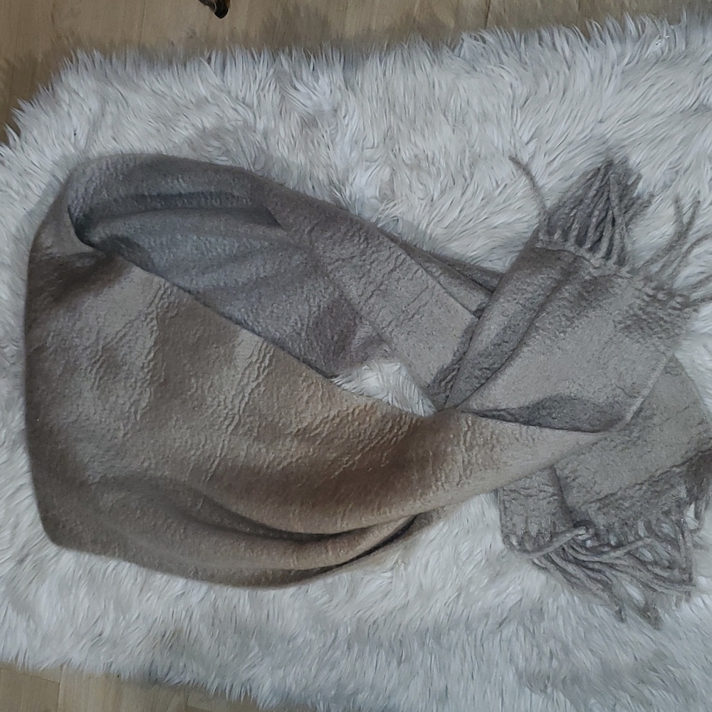 H&M Thick & Soft Oversized Scarf | Taupe/Grey Ombre | NWT | Winter Essential
